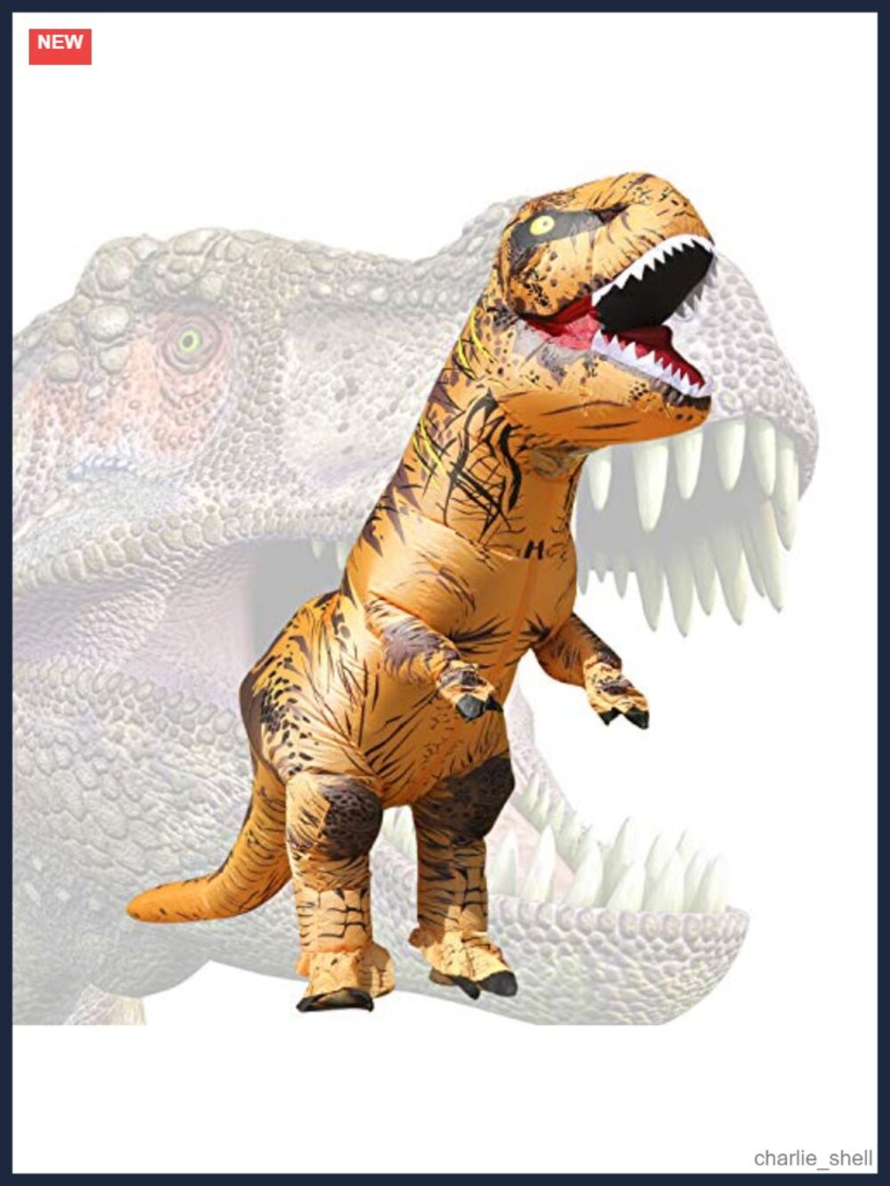 Inflatable Dinosaur Costume Adult T-Rex Blow Up Suit Halloween